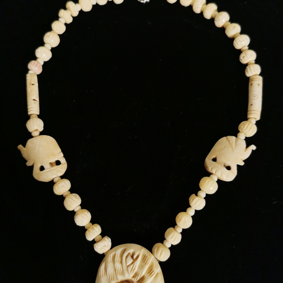 Carved Bone Necklace - Picture 4 of 7
